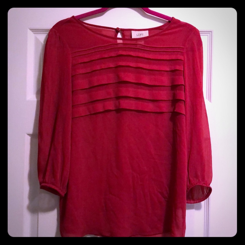 Loft sheer blouse (fuscia)